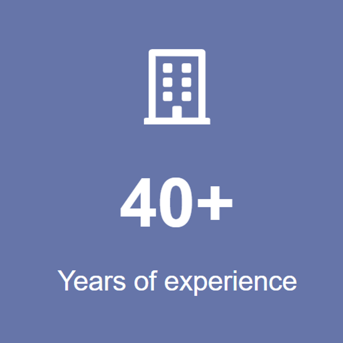 Years of experience +40